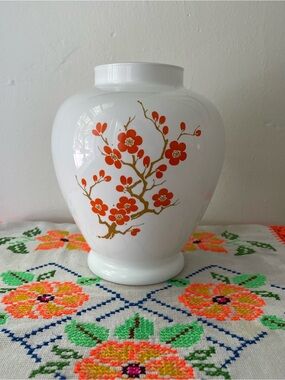 Vintage Italian Floral Ginger Jar